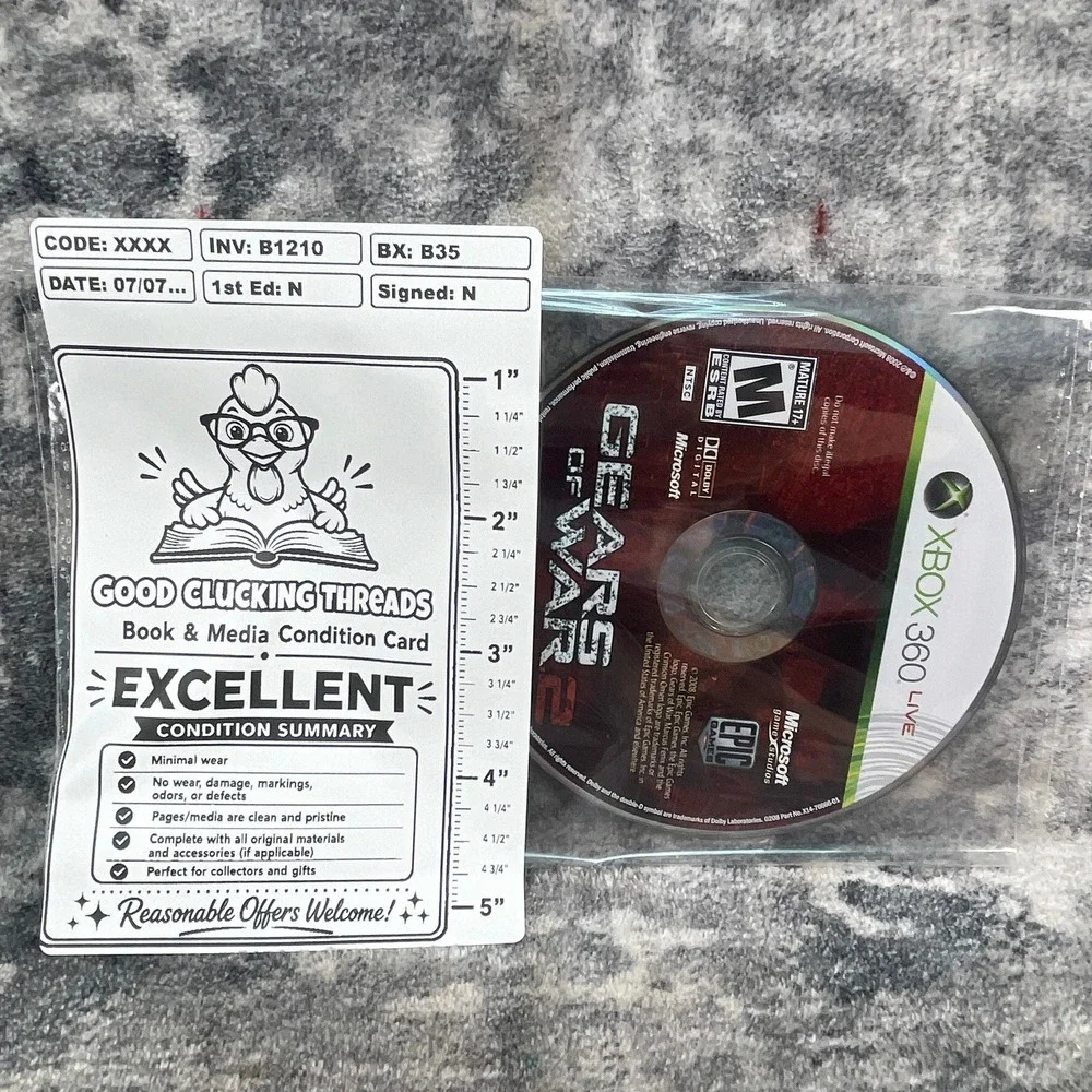 Gears of War 2 Xbox 360 Microsoft Epic Games 2008 Third Person Shooter Disc Only